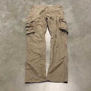 Lee Dungarees Men Cargo Pants Khaki Tan 32x32 Relaxed Fit Cotton Spandex Outdoor